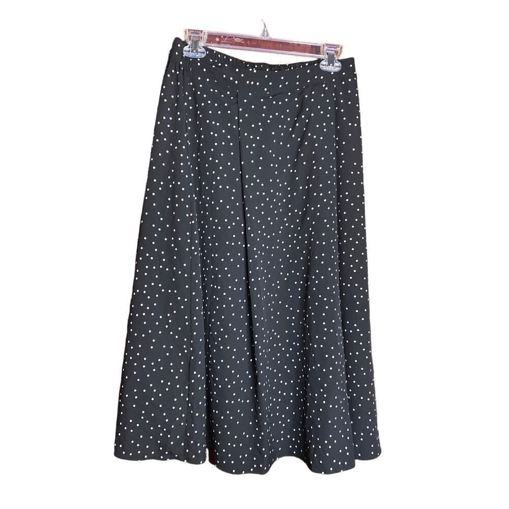 NWOT Polka Dot Pleated Oak + Fort Midi Skirt Small Petite